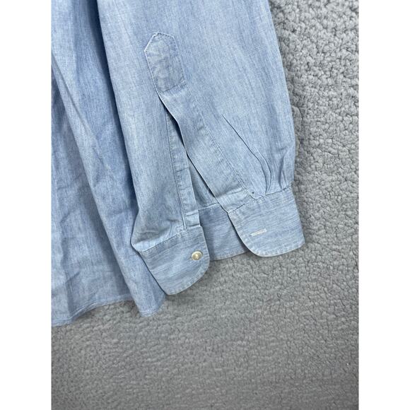 Boss By Hugo Boss Mens Size L Light Blue Long Sleeve Button Up Shirt - Picture 12 of 12